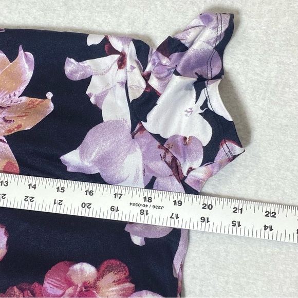 Elie McCarthy Blouse Women’s M Multicolor Floral Faux Two Piece Layered Top - Picture 9 of 10